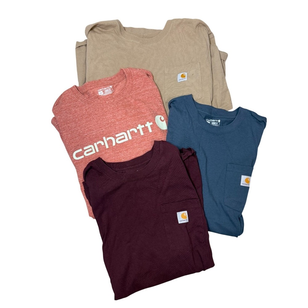 Carhartt T-Shirt Bundle Mens 2XL Multi Color Loose Fit Pocket Graphic 4 Pack